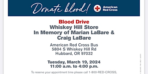 Imagem principal do evento Whiskey Hill Store In Memory of Marian LaBare & Craig LaBare
