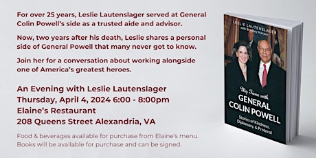 "My Time with General Colin Powell" An Evening with Leslie Lautenslager