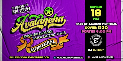 Imagem principal do evento Avalancha - Rock en español - Rock Latino y Ska - Montréal