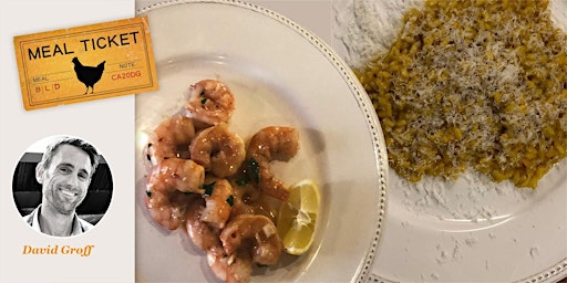 Imagem principal de MealticketSF presents Live Cooking Class - Risotto Milanese + Shrimp Scampi