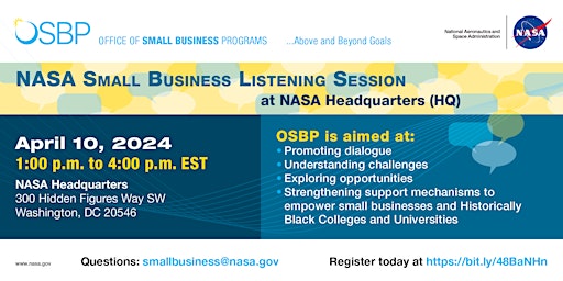 Imagen principal de NASA Small Business Listening Session Series at Headquarters