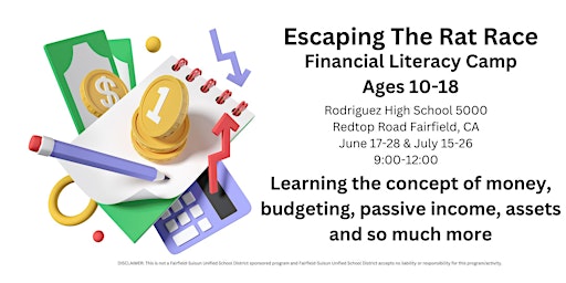 Primaire afbeelding van Escaping the Rat Race - Financial Literacy Camp