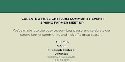 Imagen principal de Cureate x Firelight Farm Community Event: Spring Farmer Meet up