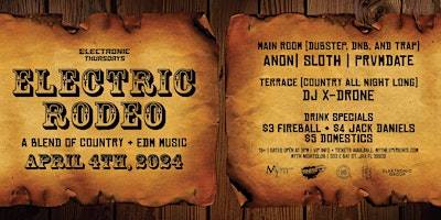 Hauptbild für Electronic Thursdays Presents: Electric Rodeo | 4.4.24