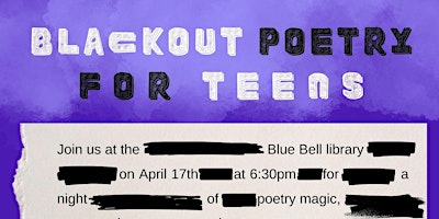 Primaire afbeelding van Blackout Poetry for Teens