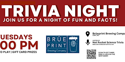 Imagem principal do evento Brueprint Brewing Co. Trivia Night