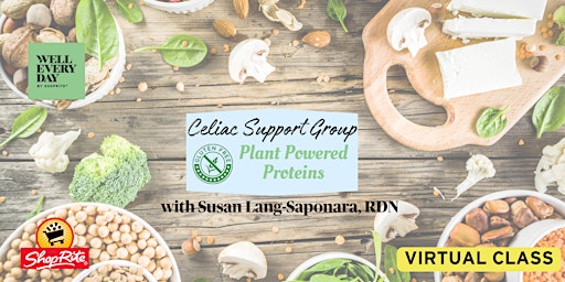 Primaire afbeelding van Celiac Support Group - Gluten Free Plant Powered Protein