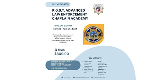 Imagem principal do evento POST LAW ENFORCEMENT CHAPLAIN ACADEMY