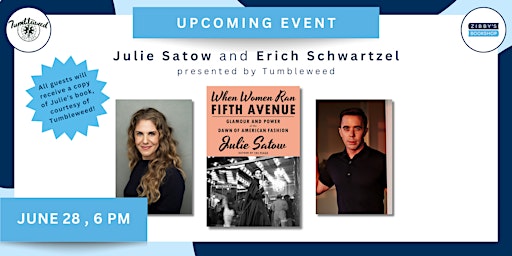 Primaire afbeelding van Author event! Julie Satow with Erich Schwartzel