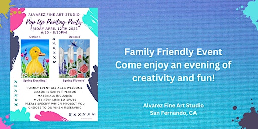 Imagem principal do evento Pop Up Painting Party at Alvarez Fine Art Studio