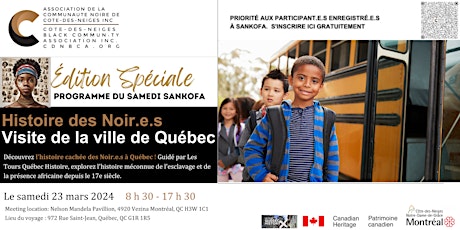 Sankofa Saturday Black History Tour in Quebec City