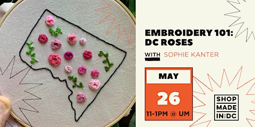 Primaire afbeelding van Embroidery 101 - DC Roses w/Sophie Kanter
