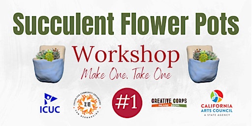 Primaire afbeelding van Succulent Flower Pots Workshop #1 ( Make One, Take One)