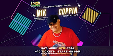 Primaire afbeelding van Nik Coppin | Saturday, April 6th @ The Lemon Stand Comedy Club