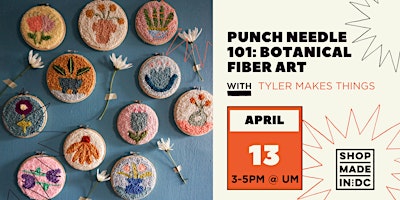 Imagen principal de Punch Needle 101: Botanical Fiber Art w/Tyler Makes Things