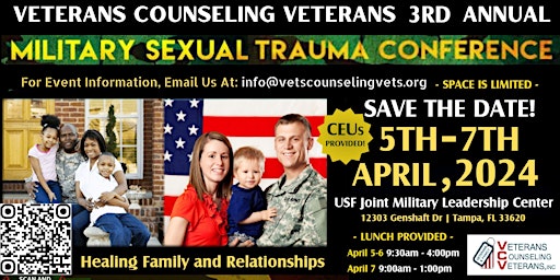 Imagen principal de Veterans Counseling Veterans 3rd Annual 3 Day MST Conference