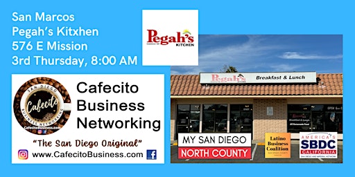 Primaire afbeelding van Cafecito Business Networking San Marcos - 3rd Thursday April