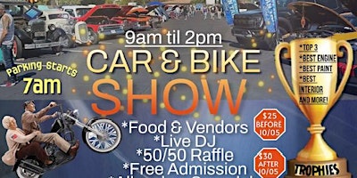 Image principale de S.A.L 8th Annual Classic Car & Bike Show fundraiser for US Veterans