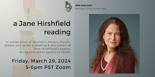 Hauptbild für a Jane Hirshfield reading