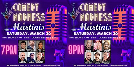 Comedy Madness TWO SHOWS! 7pm & 9pm