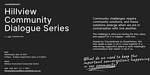 Hillview Community Dialogue Series primary image