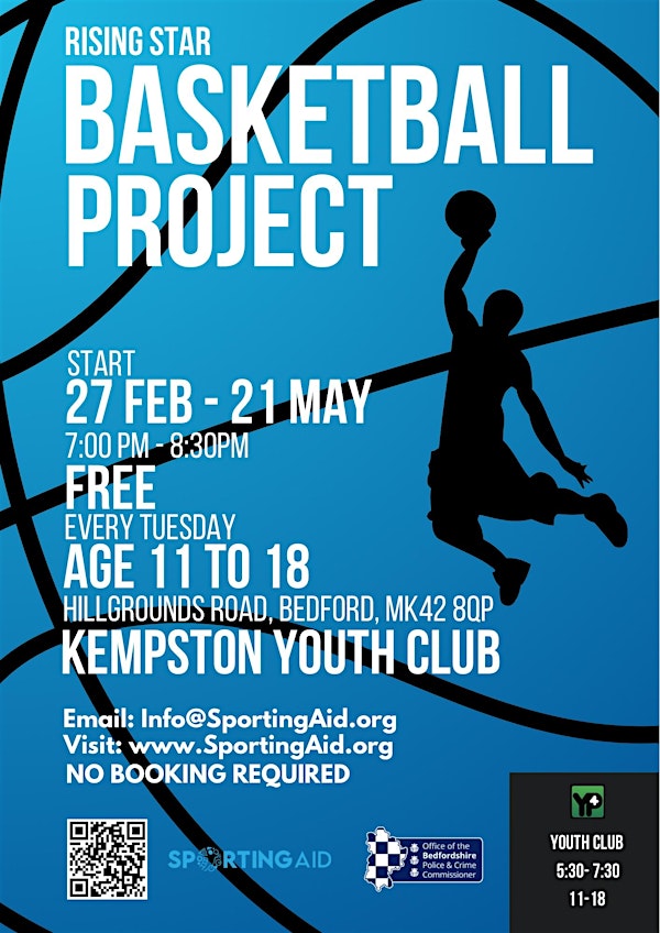 FREE Rising Star Basketball Project - Ages 11 to 18 (7pm to 8.30pm)
