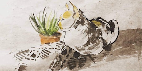 Primaire afbeelding van Japanese Cat Painting Workshop (Sumi-e)