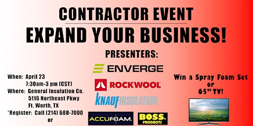 Hauptbild für CONTRACTOR EVENT  - EXPAND YOUR BUSINESS