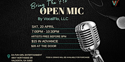 Primaire afbeelding van VocalFlo Presents: Bring The Flo' Open Mic