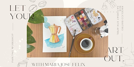 Create Space Roma Moka Pot Painting a poster in Watercolour