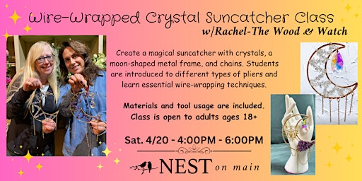 Imagem principal de Make a Wire-Wrapped Crystal Suncatcher Class w/Rachel-The Wood & Watch