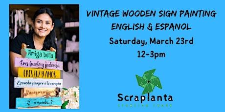 Bilingual Vintage Wooden Sign Painting Workshop primary image