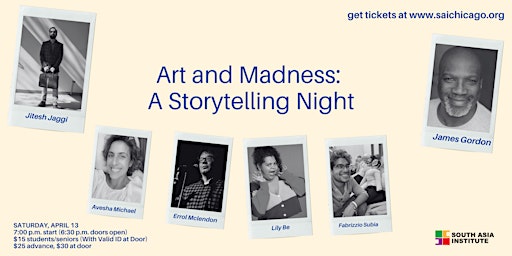 Primaire afbeelding van Art and Madness:  A Storytelling Night