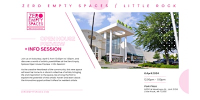 Zero Empty Spaces (Working Artist Studios) Open House Preview+Info Session primary image