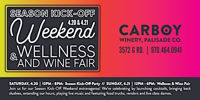 Imagen principal de Season Kick-Off Weekend and the Wellness + Wine Fair