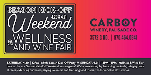 Primaire afbeelding van Season Kick-Off Weekend and the Wellness + Wine Fair