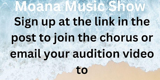 Primaire afbeelding van Moana Music Show Auditions