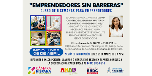 Image principale de Emprendedores Sin Barreras (Curso de 6 semanas)