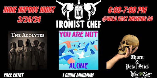 Imagen principal de Ironist Chef: Indie Improv Night