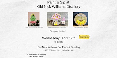 Imagem principal do evento Paint & Sip at  Old Nick Williams Distillery