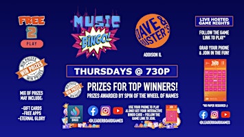 Image principale de Music BINGO  | Dave & Buster's - Addison IL - THUR 730p @LeaderboardGames