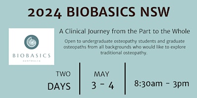 Hauptbild für BioBasics Australia NSW Course May 3 & 4 - 15 Hours CPD
