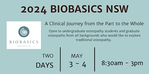 BioBasics Australia NSW Course May 3 & 4 - 15 Hours CPD primary image