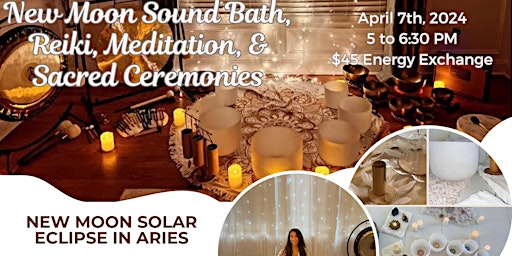 Primaire afbeelding van New Moon Sound Bath, Reiki, Meditation, & Sacred Ceremonies