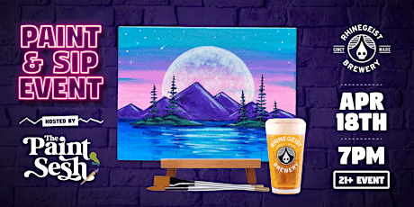 Paint & Sip Painting Event in Cincinnati, OH – “Moonlit Mountains”