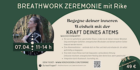 Hauptbild für BREATHWORK-ZEREMONIE mit Rike