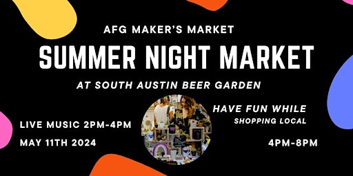 Primaire afbeelding van Austin Feel Good Market At South Austin Beer Garden Summer Market Day