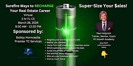 Surefire Ways to RECHARGE Your Real Estate Career - Virtual CE