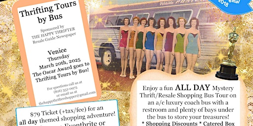 Primaire afbeelding van Thrifting Tours by Bus-NAPLES  March 20th, 2025 Oscar Award Tour $79