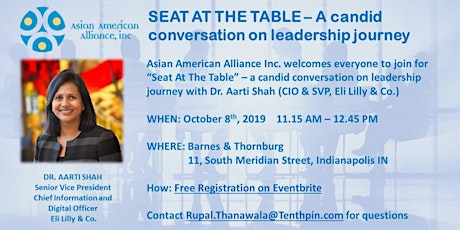 SEAT AT THE TABLE - DR. AARTI SHAH primary image